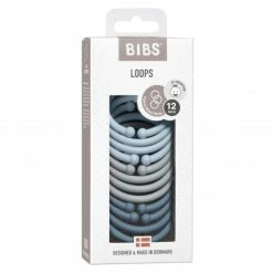 Best Sale 👍 Bibs Kinderwagenkette - Loops 12er Pack - Cloud / Baby Blue / Petrol 🛒