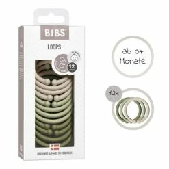 Promo ✔️ Bibs Kinderwagenkette - Loops 12er Pack - Vanilla / Sage / Olive ⌛ -Toys & Gifts Store bibs kinderwagenkette loops 12er pack vanilla sage olive 900234 d2