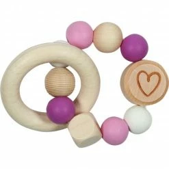 Coupon 🤩 Goki Elastik - Greifling mit Silikonperlen - Herzchen - Rosa 🧨