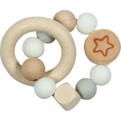 Best Sale 👏 Goki Elastik - Greifling mit Silikonperlen - Sternchen - Grau 🛒