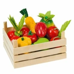 New 🤩 Goki Holzkiste mit 10-tlg. Obst-Sortiment 🎁