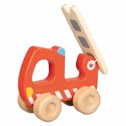 Budget ✔️ Goki Spielfahrzeug aus Holz - Feuerwehr Leiterwagen 👏