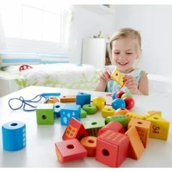 New 🧨 Hape 32-piece Set Threaded Blocks 🔥 -Toys & Gifts Store hape 32 tlg set fadel klotze e1019 d2